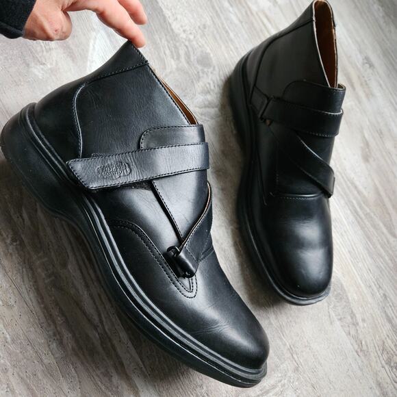 Dr Comfort Joseph Black Leather High Top Hook Loop Dress Boot Shoe Mens Size 9.5 main image 12